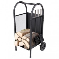 Stand pentru lemne de foc + accesorii, 35 x 31 x 81 cm Stand pentru lemne de foc + accesorii, 35 x 31 x 81 cm